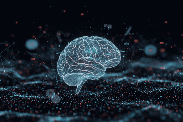 AI-powered observability tools analyzing complex data networks.